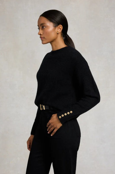 Holland Cooper Tori Crew Knit in Black Side