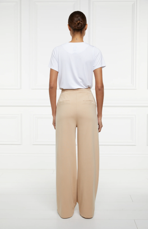 Holland Cooper Wide Leg Pant in Camel Back