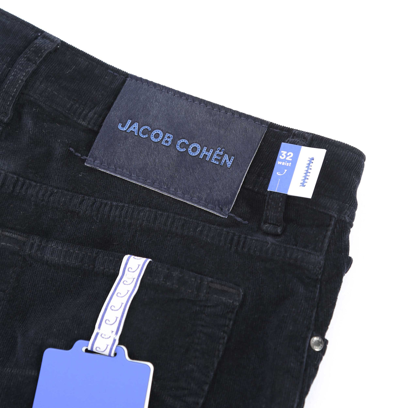 Jacob Cohen Bard Needle Cord in Navy Logo Badge