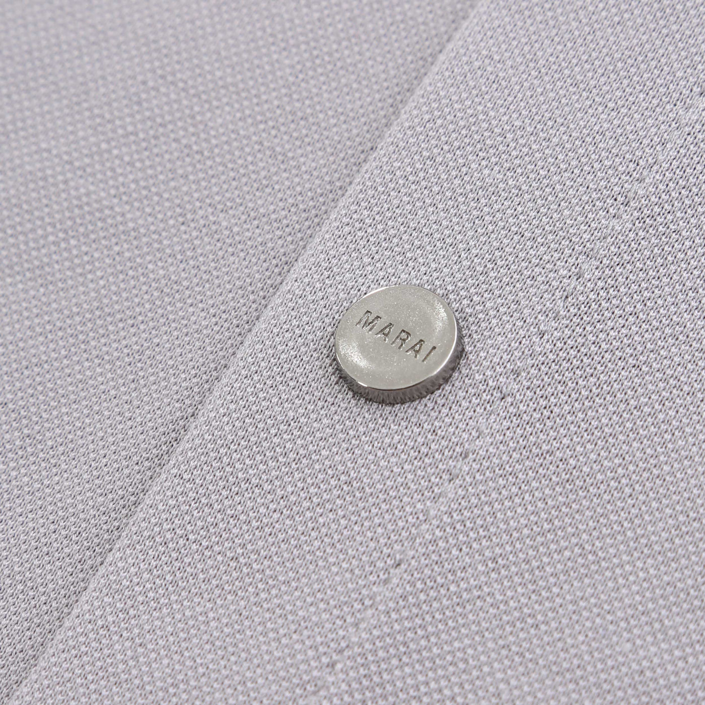 Marai Snap Button SS Shirt in Light Grey Press Stud