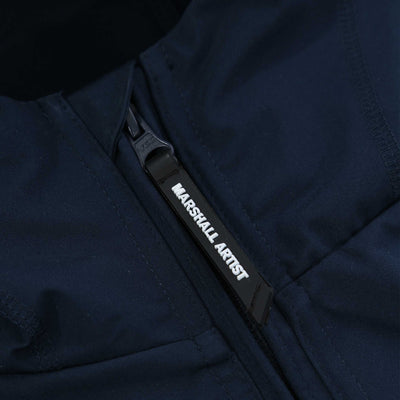 Marshall Artist Adv-Lite Sheel Jacket in Navy Zip Pull