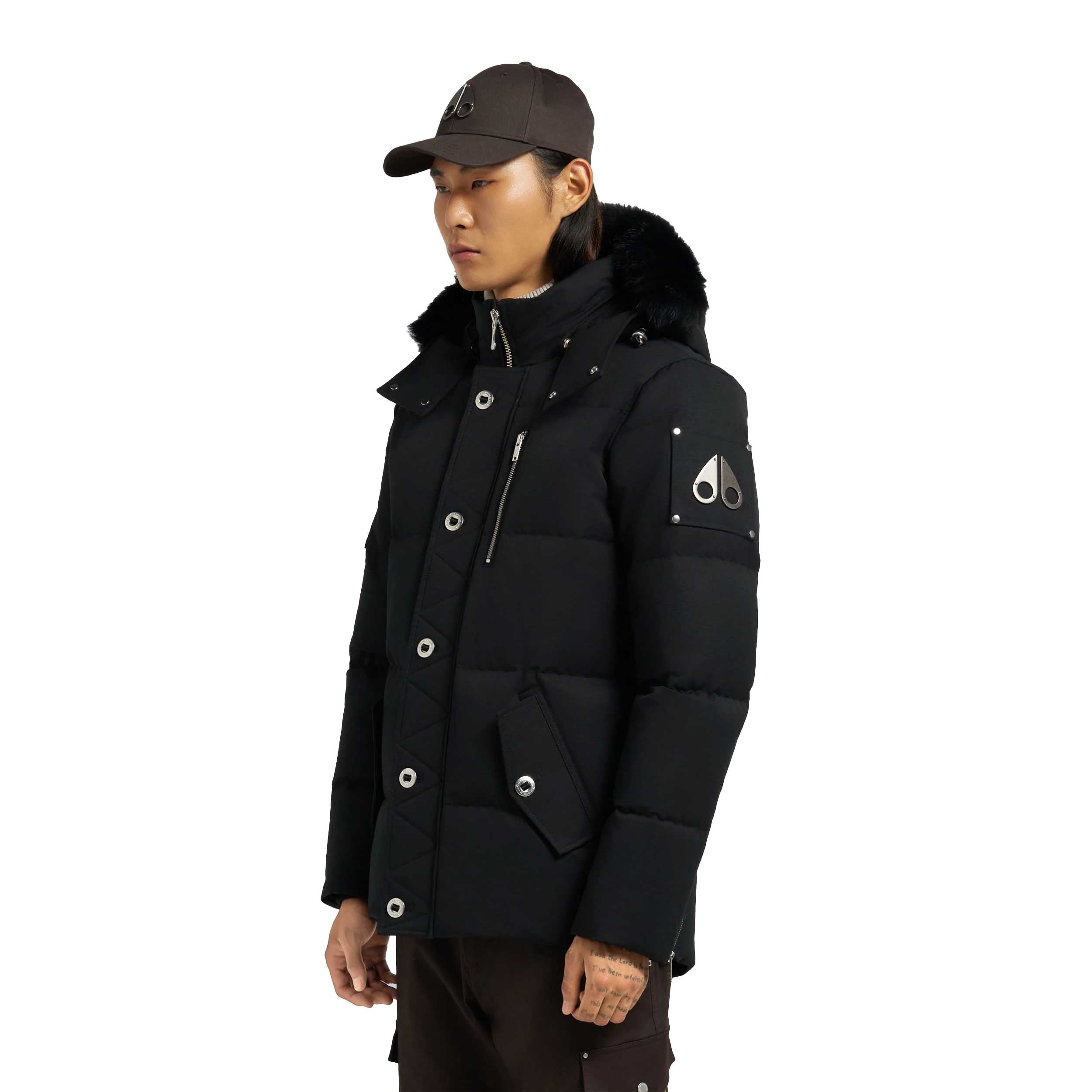 Moose Knuckles 3Q Jacket in Black & Black Fur