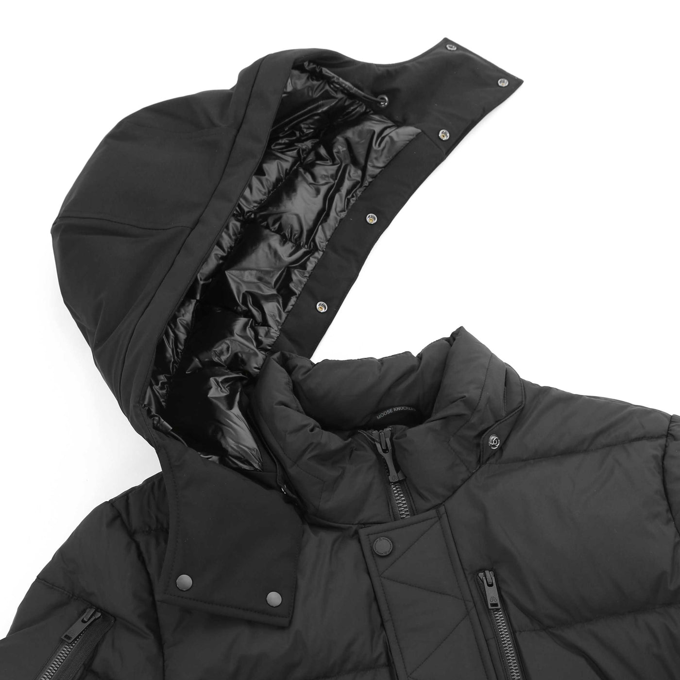 Moose Knuckles Everest 3Q Jacket in Black Hood Detached