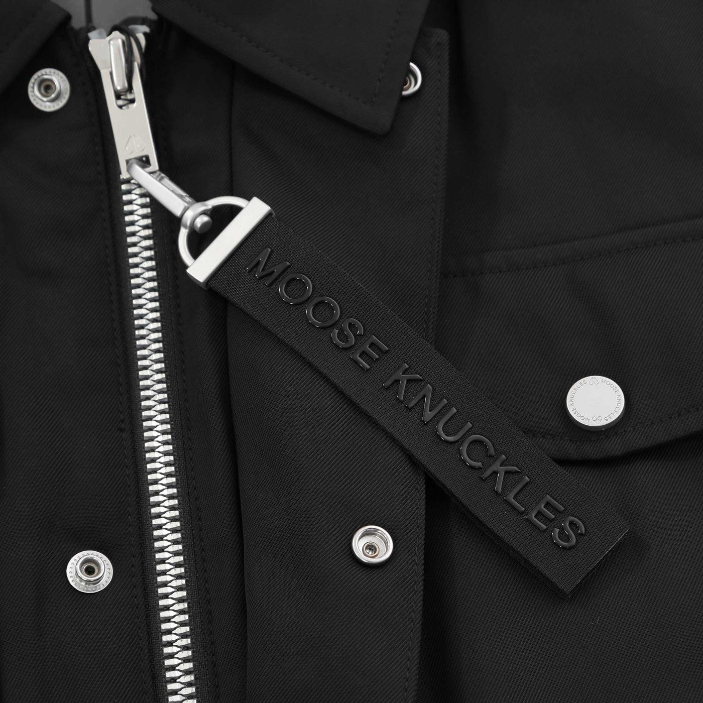 Moose Knuckles Jacque Ply Jacket in Black Zip Pull