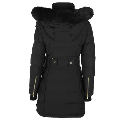 Moose Knuckles Watershed Parka Ladies Jacket in Black & Gold Back