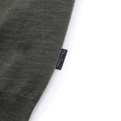 Oliver Sweeney Camber Knitwear in Khaki Logo Tab