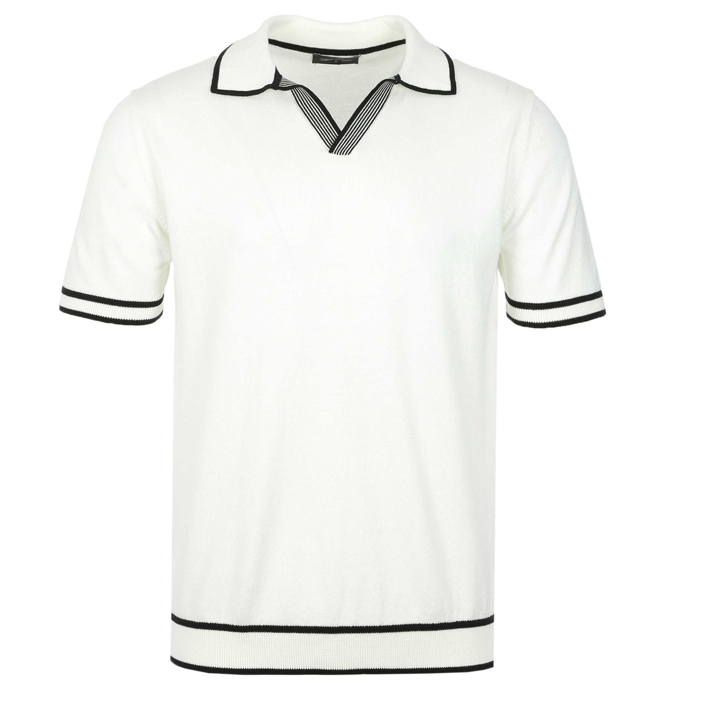 Oliver Sweeney Garras Knit Polo Shirt in Ecru Front