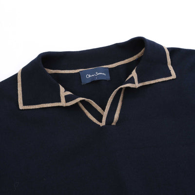 Oliver Sweeney Ludlow Knitwear in Navy Placket