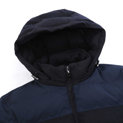 Pal Zileri 2 Panel Quilted Jacket in Navy Hood