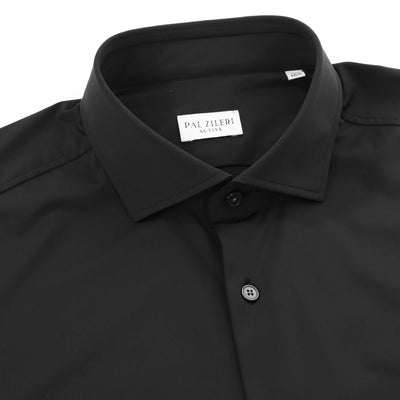 Pal Zileri 4 Way Stretch Shirt in Black Collar