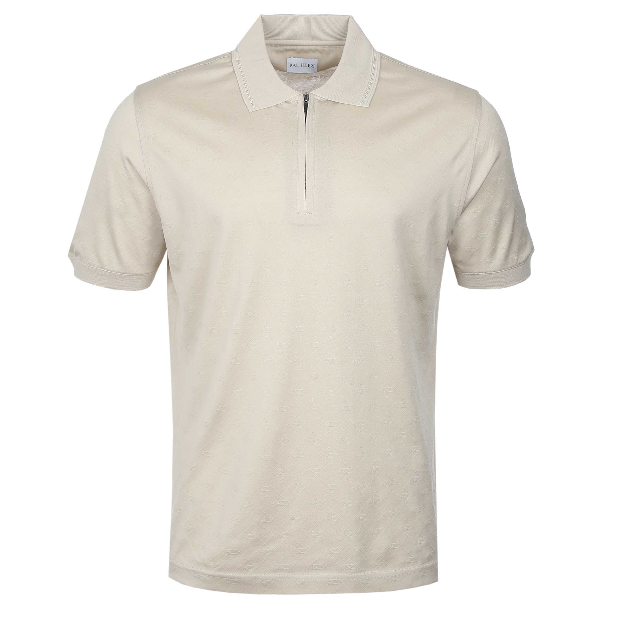 Pal Zileri PZ Zip Polo Shirt in Sand