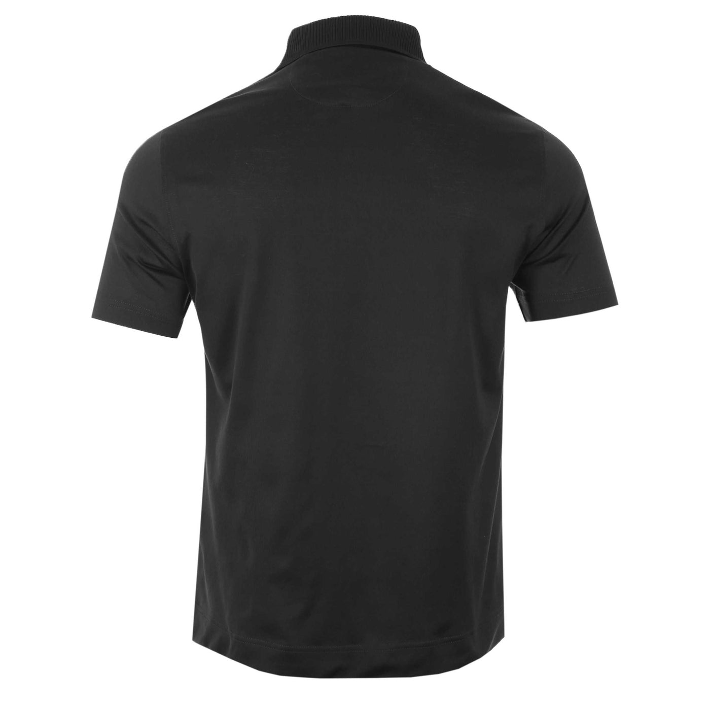 Pal Zileri Short Sleeve Button Thru Shirt in Black Back