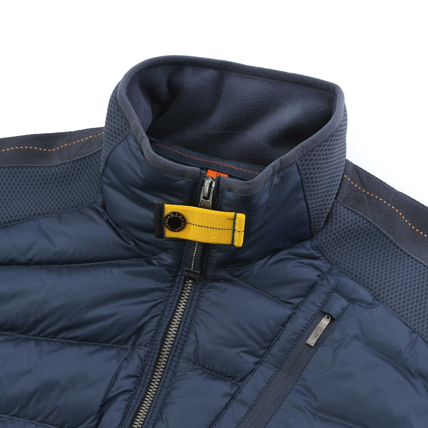 Parajumpers Jayden Quilted Fleece Jacket in Dark Avio Neck