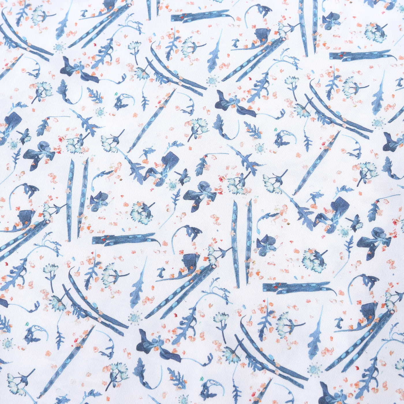 Paul Smith Blue Floral Print Reg Fit SS Shirt in White design