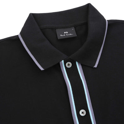 Paul Smith Button Front Polo Shirt in Black Collar