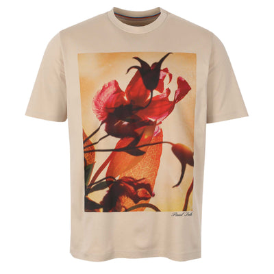 Paul Smith Floral Print T Shirt in Light Beige