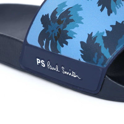 Paul Smith Nyro Floral Print Slide in Navy Logo