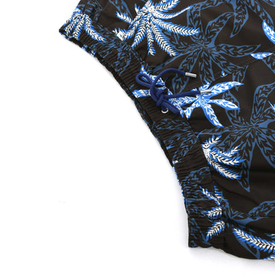 Paul Smith Palms Swim Short in Black Melange Detail