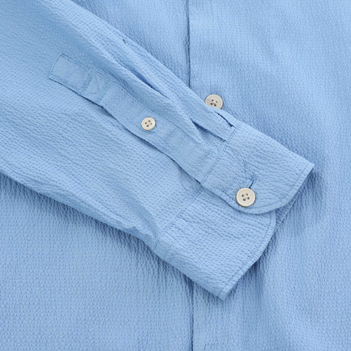 Paul Smith Seersucker Reg Fit Shirt in Light Blue Cuff