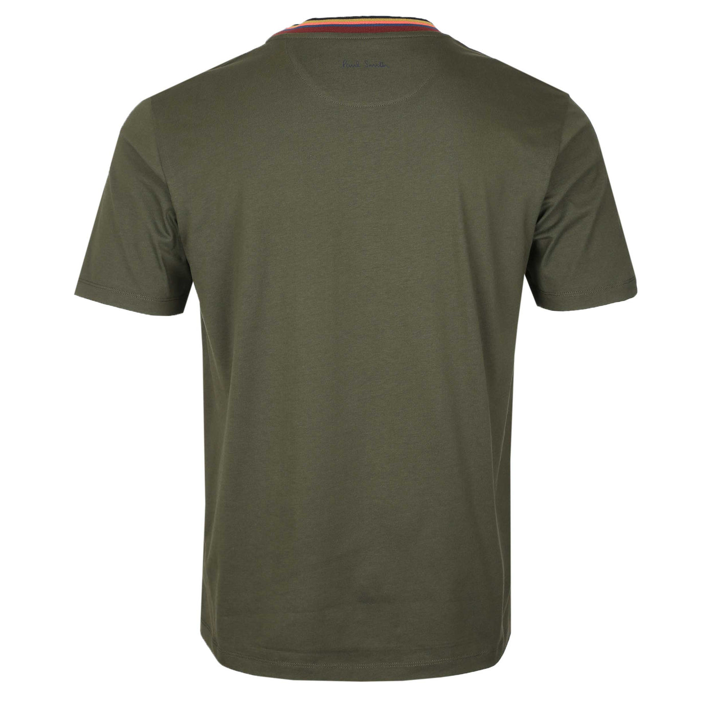 Paul Smith Stripe Rib T Shirt in Army Green Back