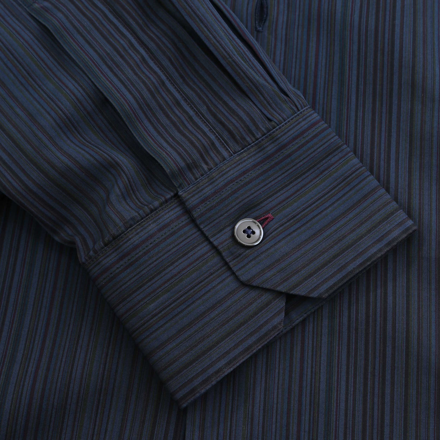 Paul Smith Stripe Slim Fit Shirt in Petrol Blue Cuff