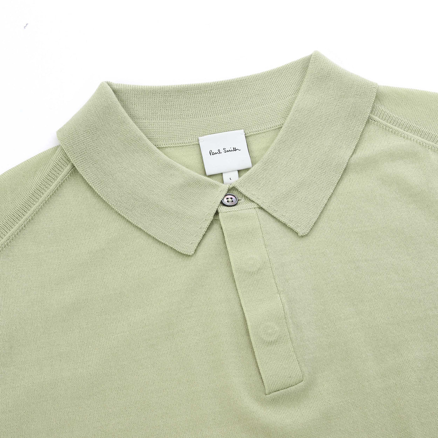 Paul Smith Sweater Long Sleeve Polo in Lime Green Collar