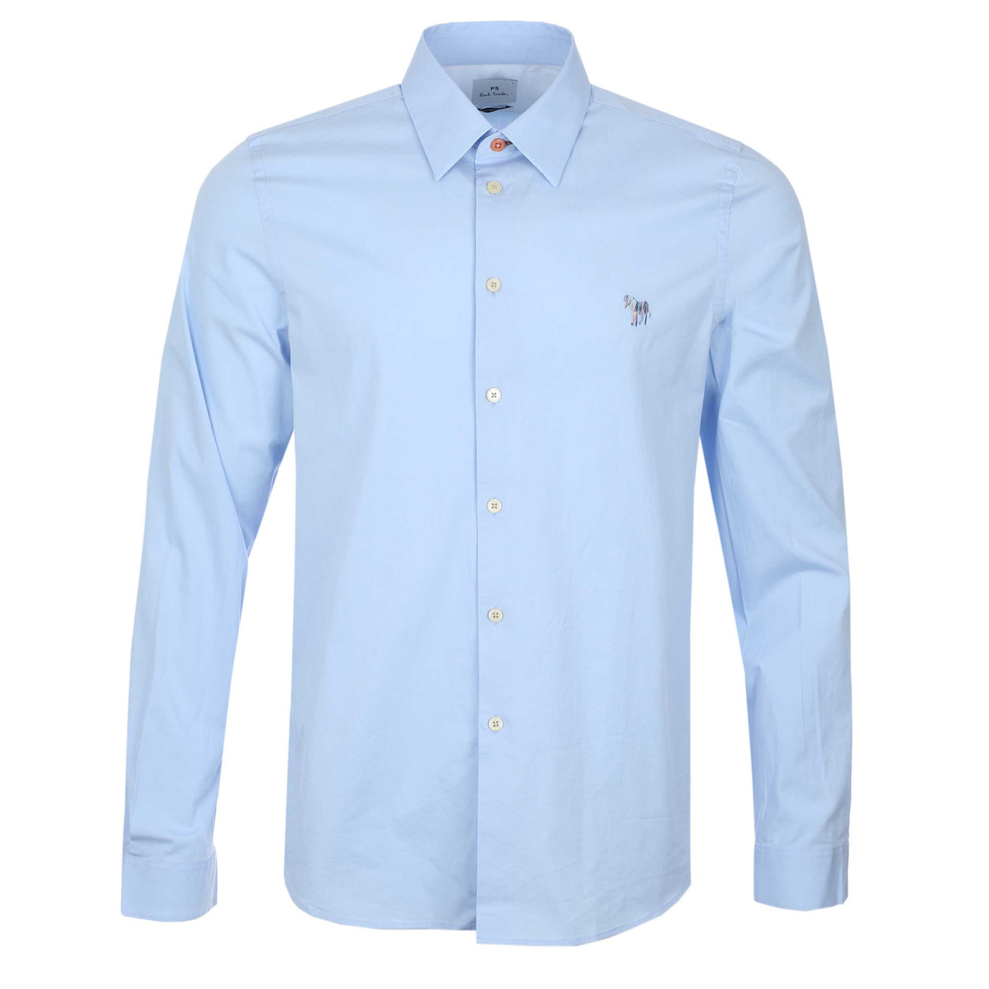 Paul Smith Tailored Fit Zeb Print Emb Shirt in Sky Blue