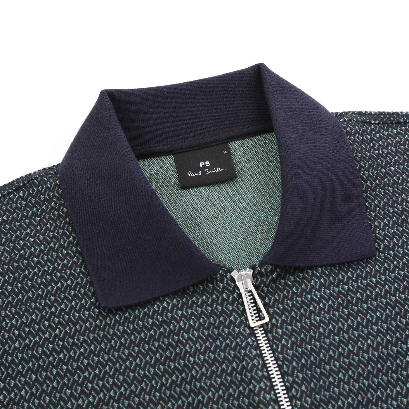 Paul Smith Zip Thru Cardigan in Navy Collar