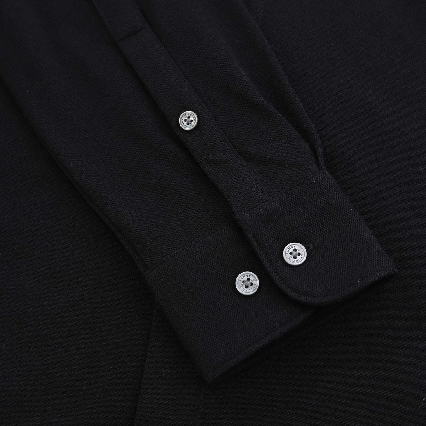 Psycho Bunny Austin Pique Oxford Shirt in Black Cuff