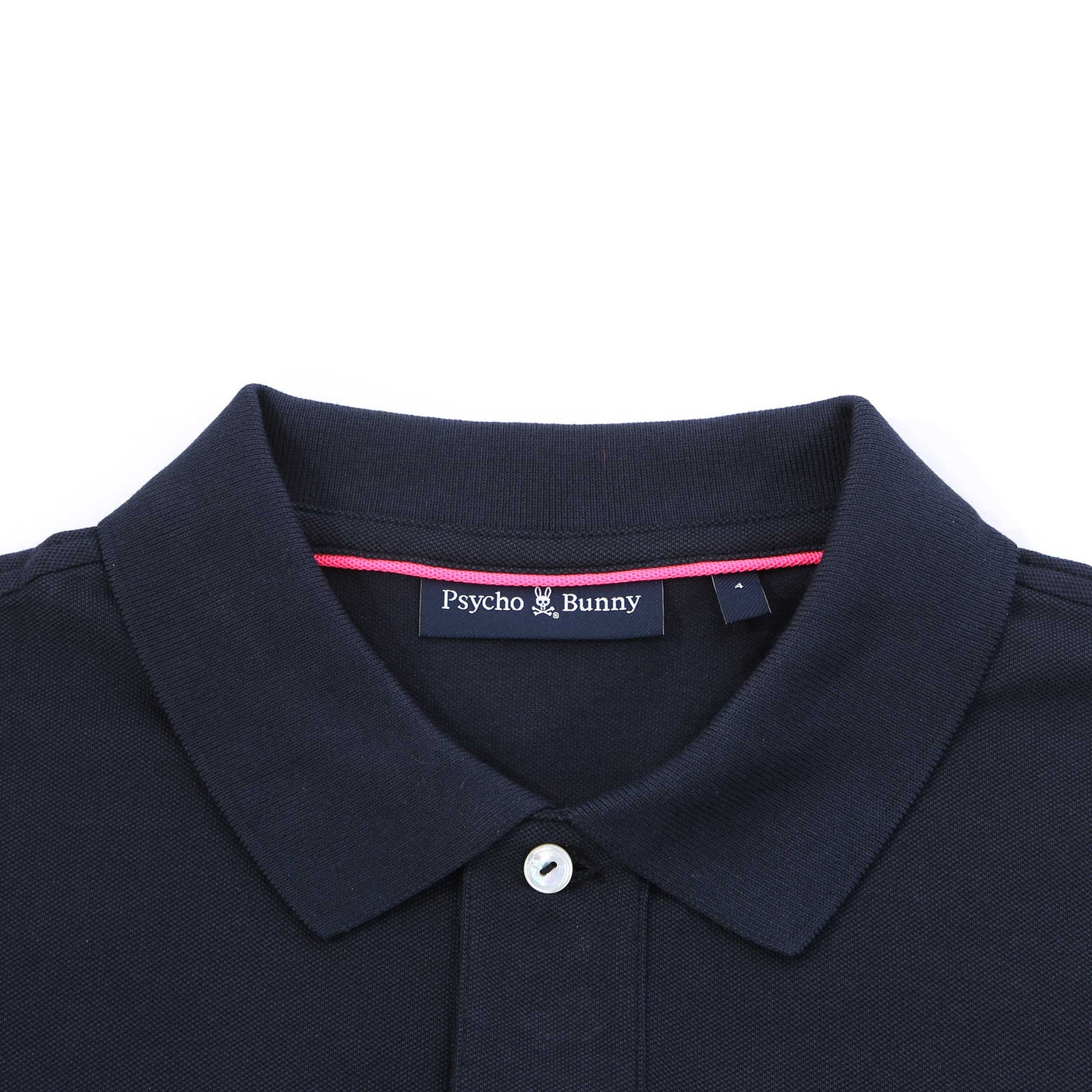 Psycho Bunny Southlake Pique Polo Shirt in Navy Collar