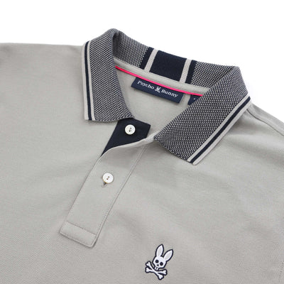 Psycho Bunny The Bradford Pique Polo Shirt in Oyster Placket