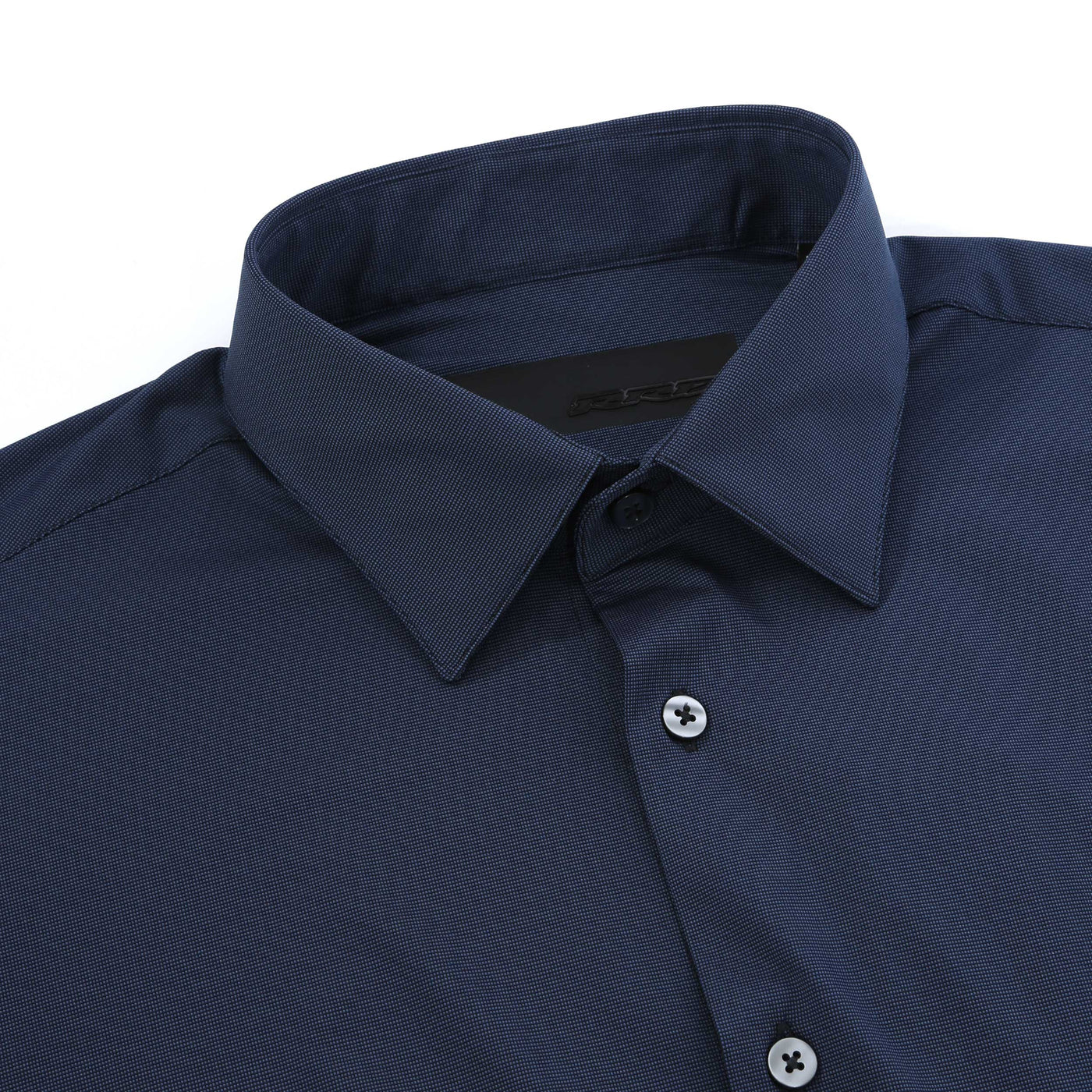 RRD Oxford Jacquard Shirt in Navy Collar