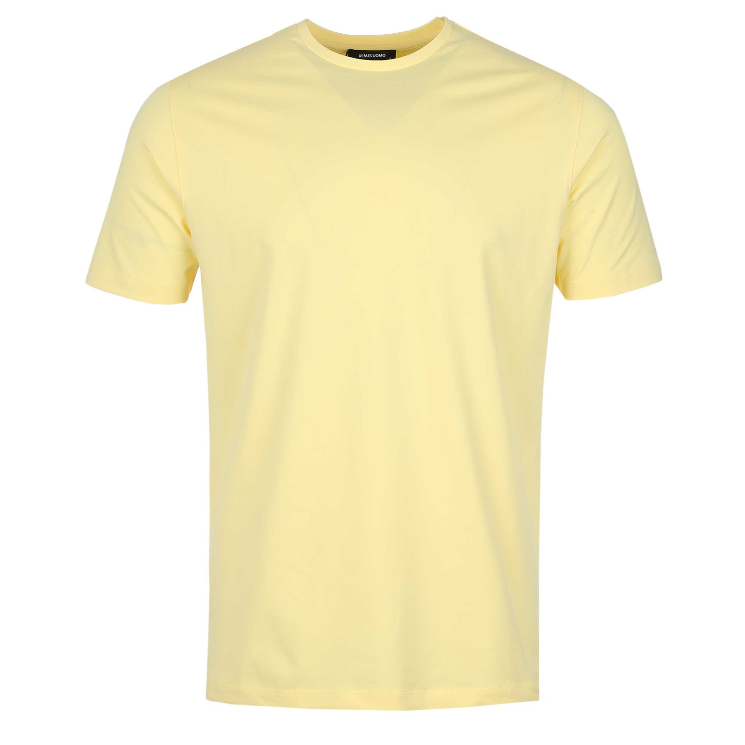 Remus Uomo Basic Crew Neck T-Shirt in Yellow