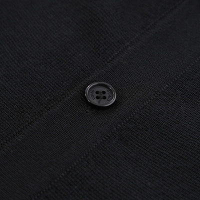 Remus Uomo Button Thru Cardigan in Black Button