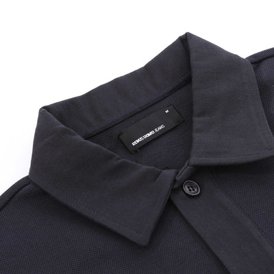 Remus Uomo Button Thru Overshirt in Navy Collar