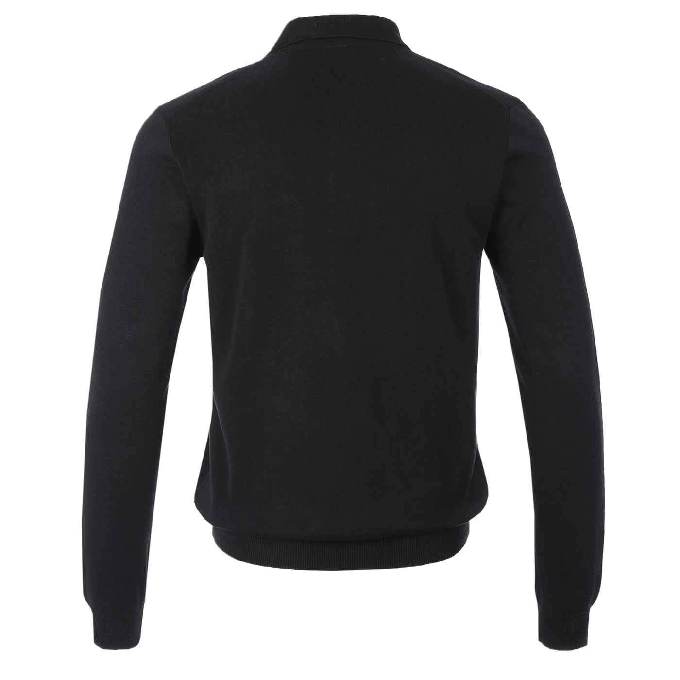 Remus Uomo Chunky 3 Button Knitted Polo Knitwear in Black Back