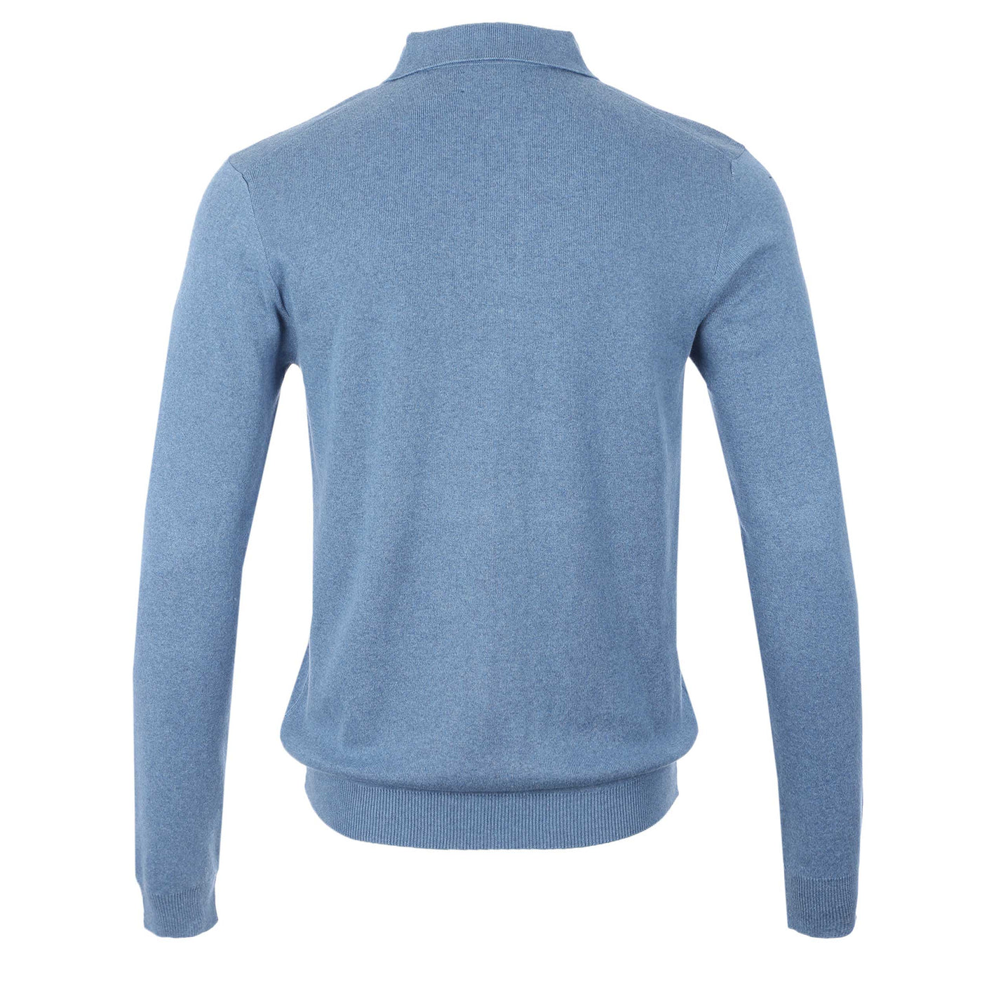 Remus Uomo Chunky 3 Button Knitted Polo Knitwear in Sky Blue Back