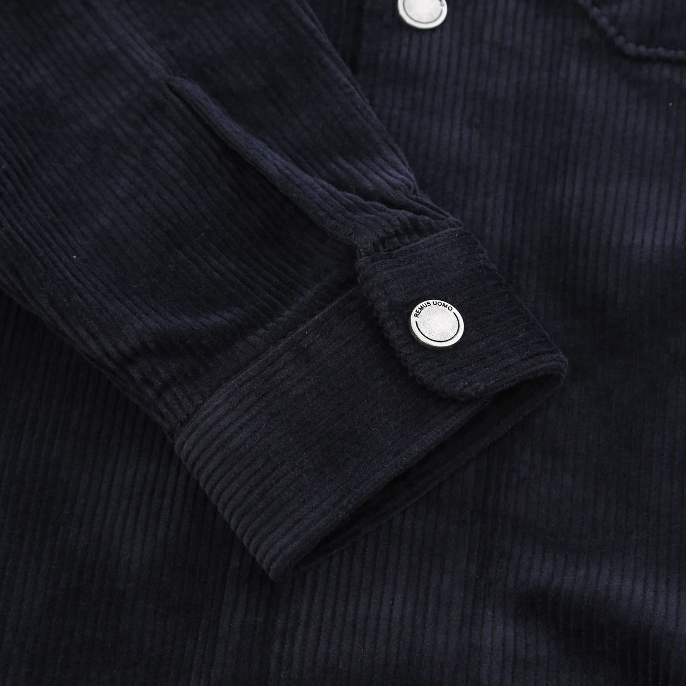 Remus Uomo Cord Shacket Overshirt in Navy Cuff