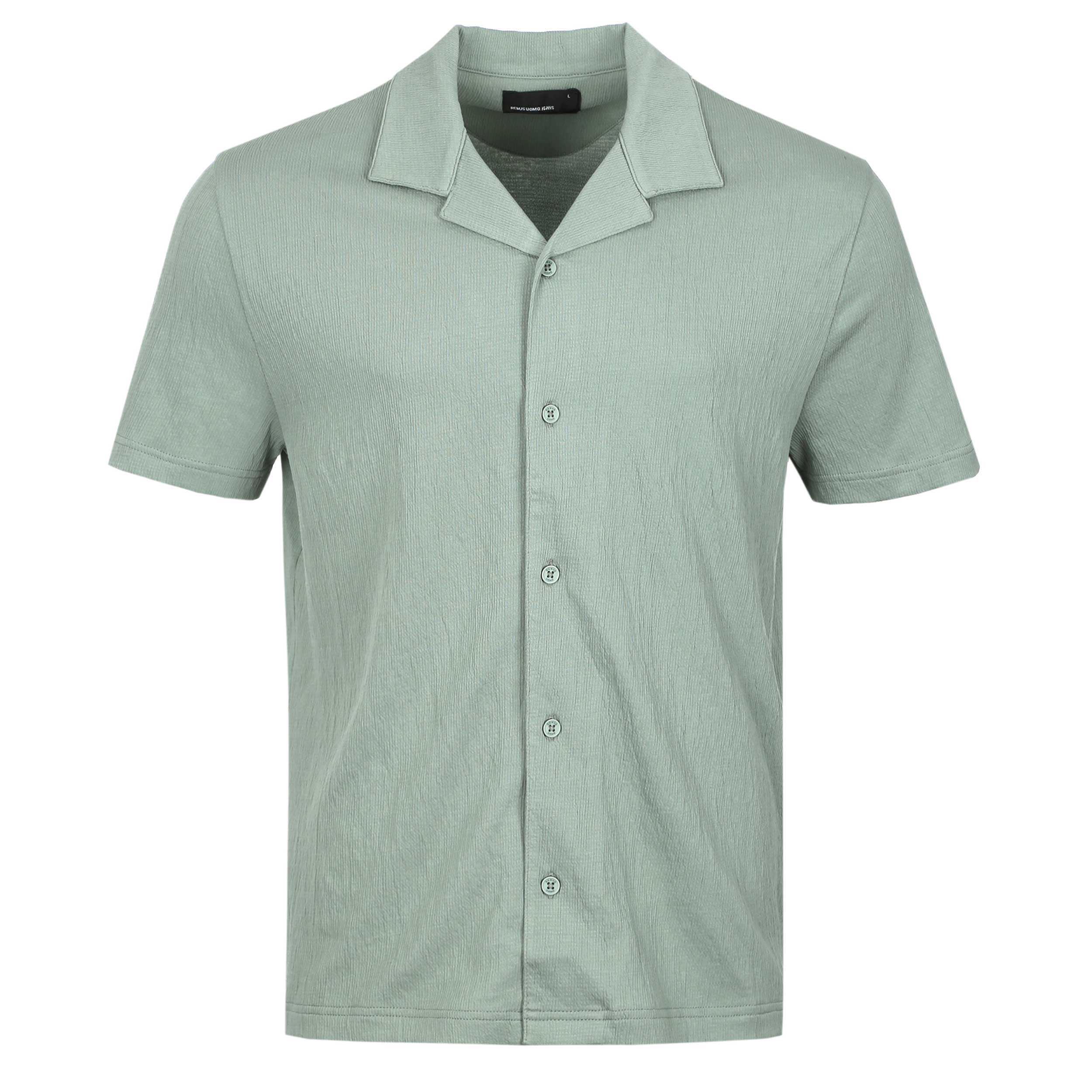 Remus Uomo Cuban Collar SS Shirt in Sage Green