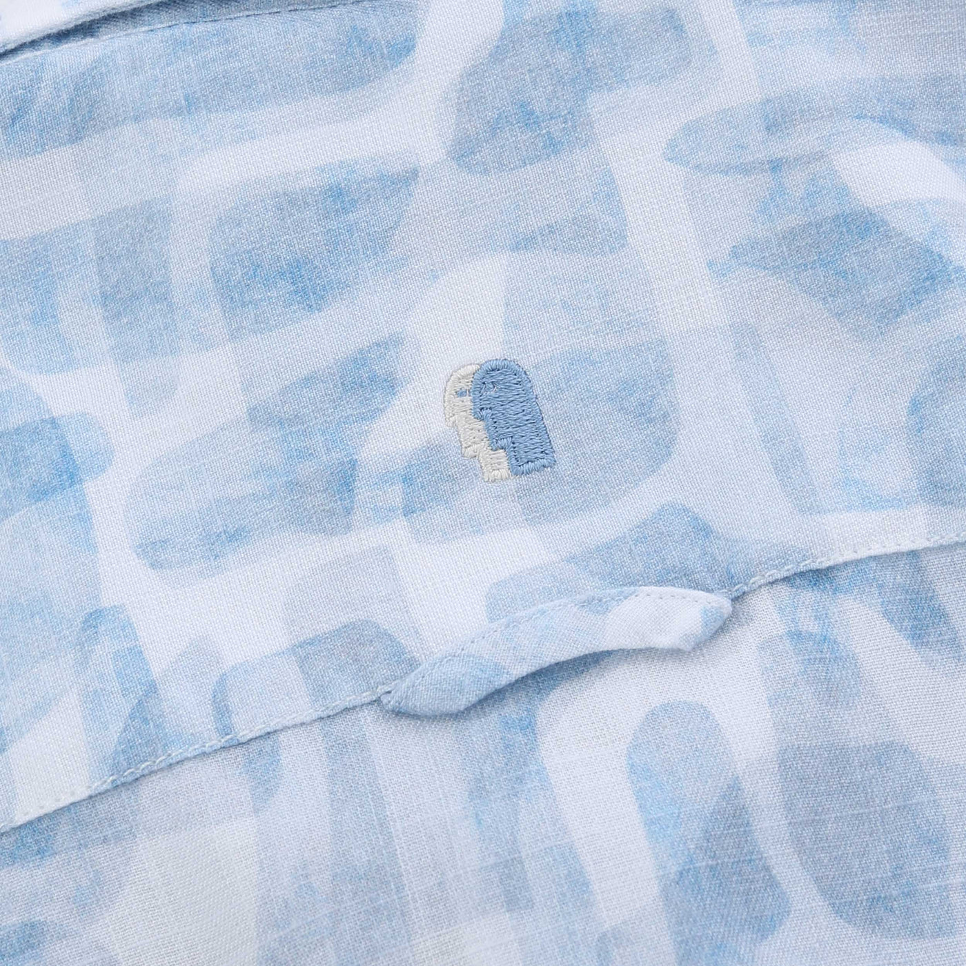 Remus Uomo Geometric Design SS Shirt in Sky Blue Logo
