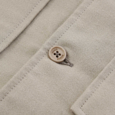 Remus Uomo Moleskin Overshirt in Beige Button