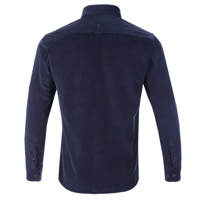 Remus Uomo Needle Cord Shirt in Navy Back