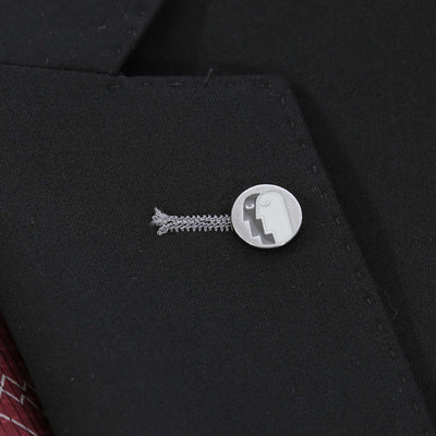 Remus Uomo Palucci Suit in Black Lapel Badge