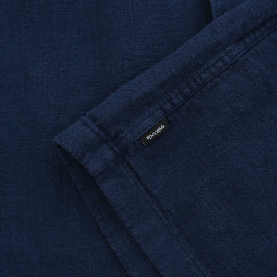 Remus Uomo Paolo Linen SS Shirt in Navy Logo Tab