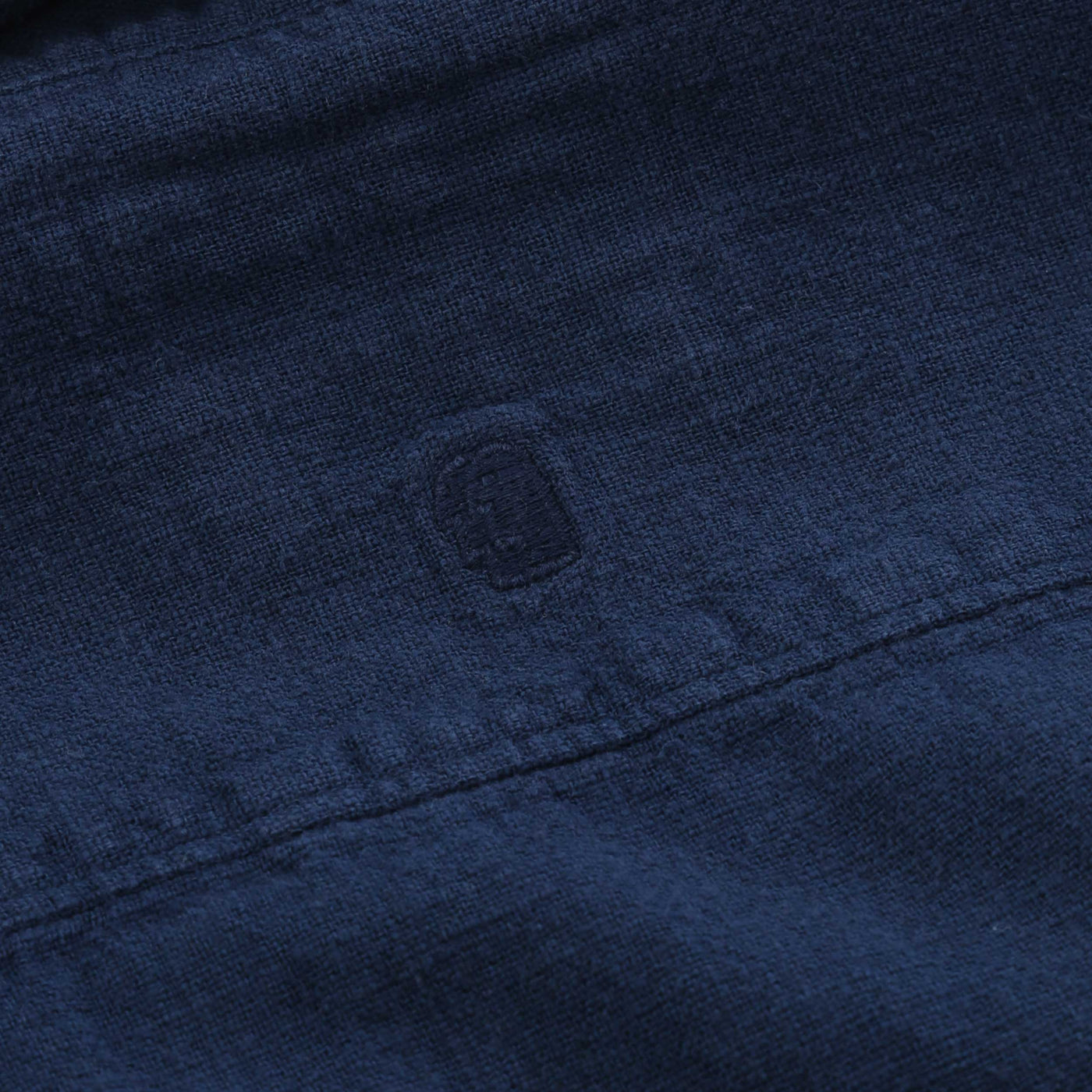 Remus Uomo Paolo Linen SS Shirt in Navy Logo