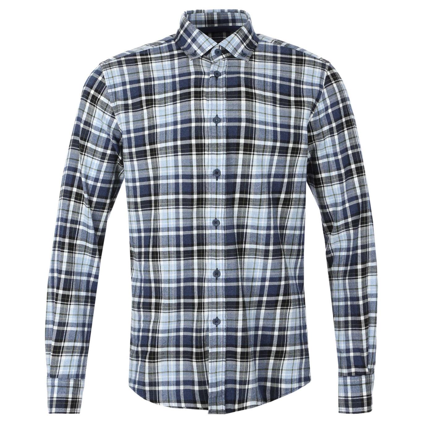 Remus Uomo Parker Check Flannel Shirt in Navy Check