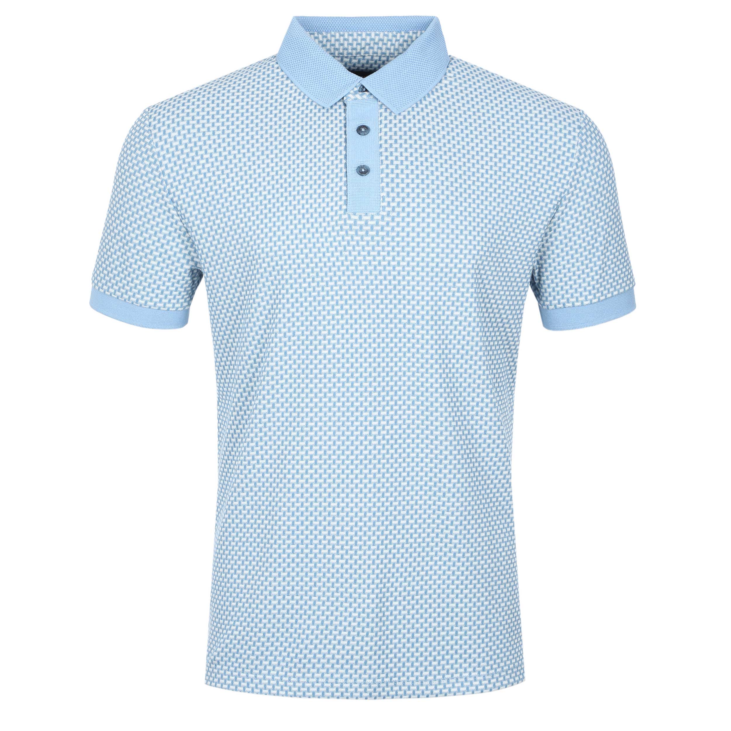 Remus Uomo Weave Polo Shirt in Sky Blue