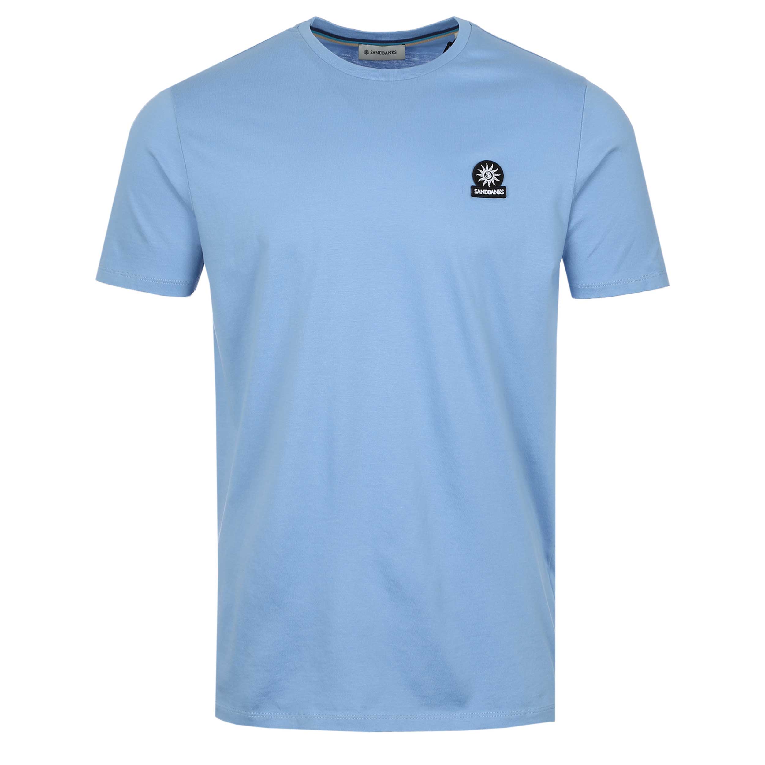 Sandbanks Badge Logo T Shirt in Dusty Blue