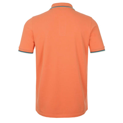 Sandbanks Badge Logo Tipped Polo Shirt in Coral Back