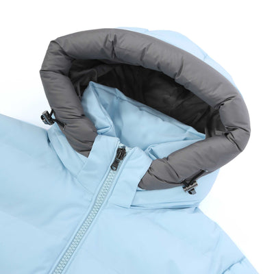 Sandbanks Banks Puffer Jacket in Crystal Blue Hood